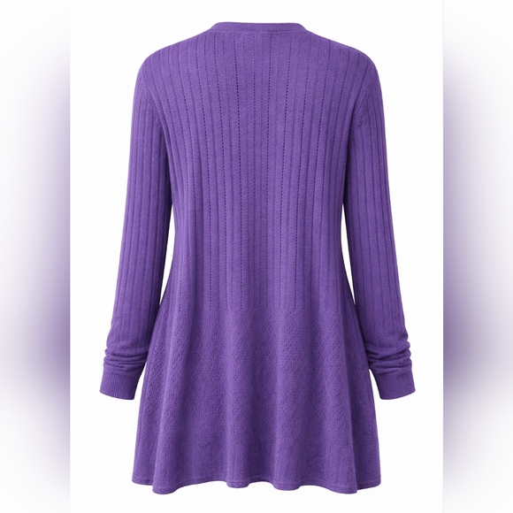 Eileen Fisher Women's Purple Open Front Cardigan Sweater - EUC - Picture 3 of 6